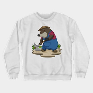 Mole as Farmer with Hoe Crewneck Sweatshirt